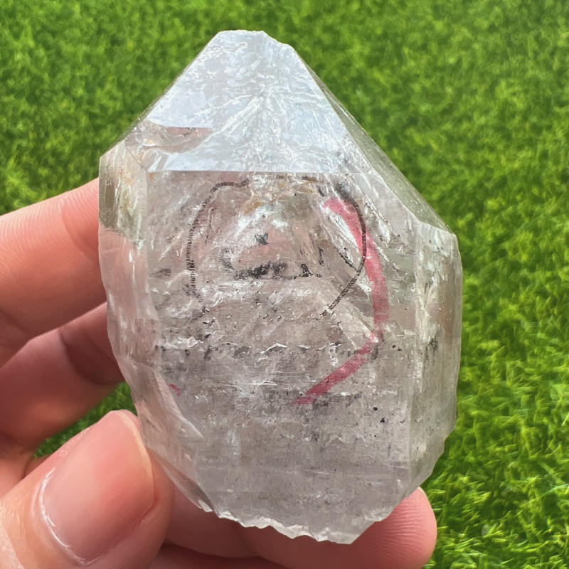 閃靈水晶帶開窗水膽流沙天然水晶能量水晶-167