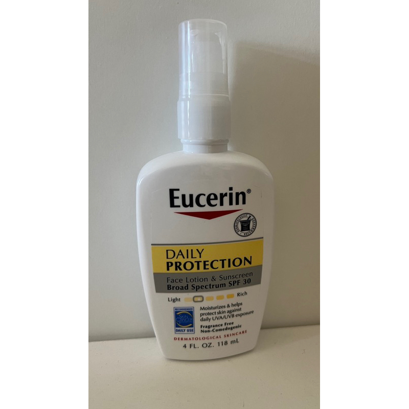 Eucerin 全新款 輕薄 美國原廠伊思妮 臉部每日日間防曬乳液118 mL SPF 30