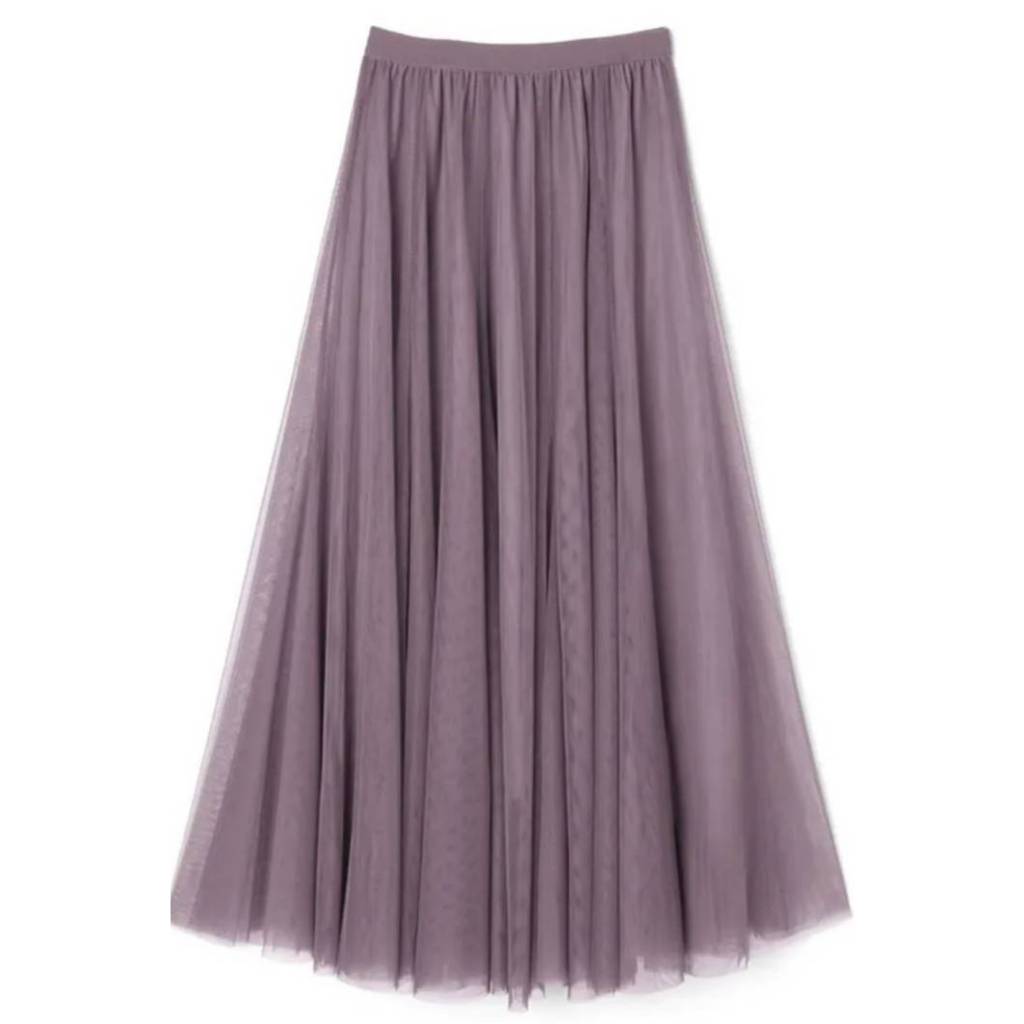 日本GRL-飄逸顯瘦雙層傘紗裙-星塵紫(9成新)