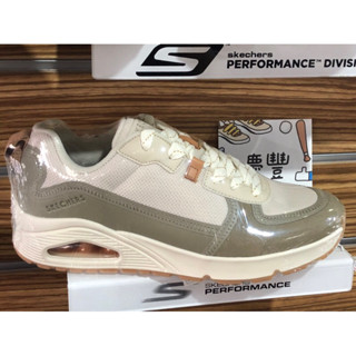 大灌體育👟 Skechers 休閒鞋 Uno-Layover 男鞋 卡其 白 皮革 緩衝 記憶鞋墊 183010WGY