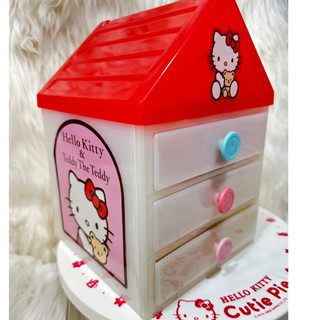 日本進口Hello Kitty昭和懷舊復古風文具房屋造型文具收納組