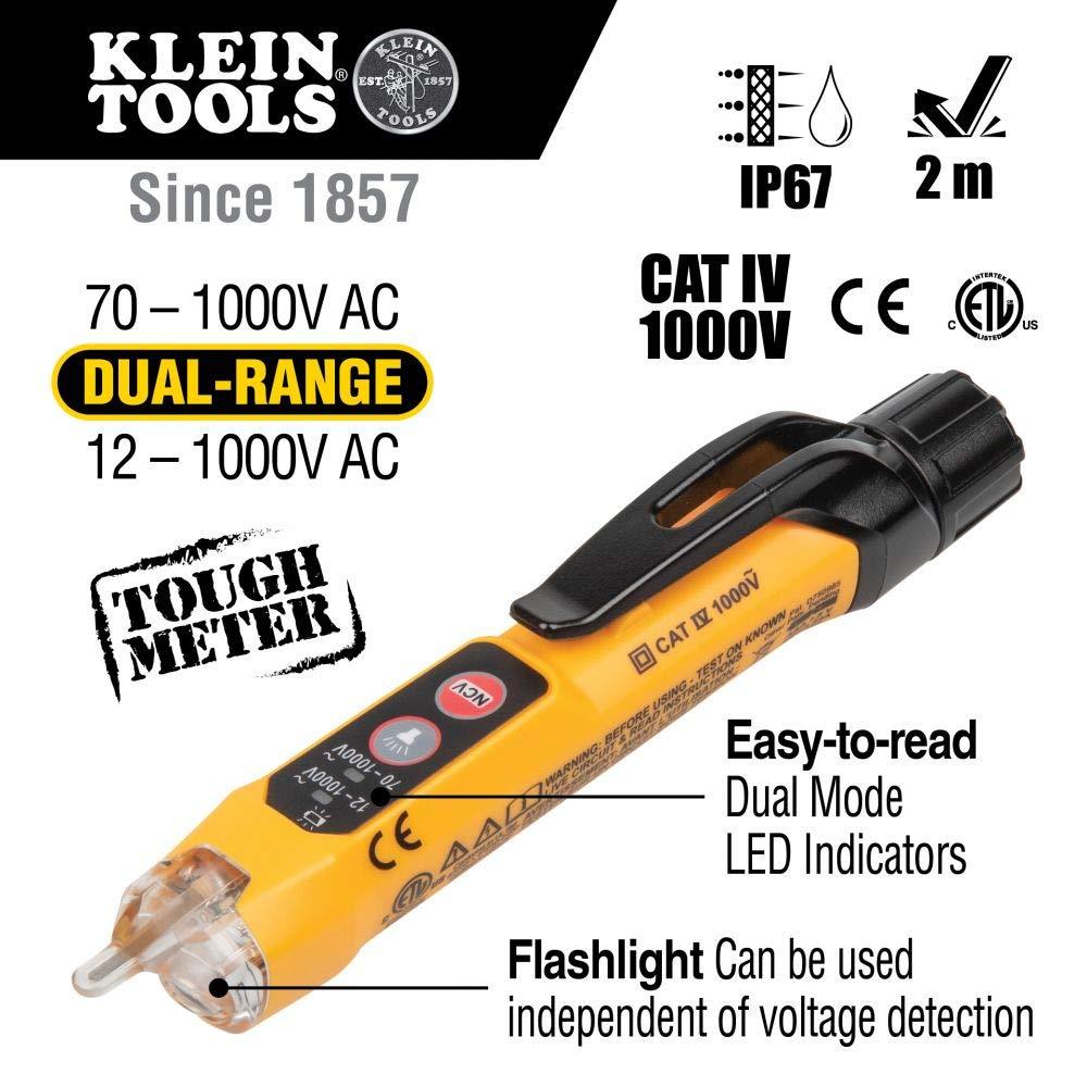 售完Klein Tools非接觸式電壓測試儀 手電筒 聲音和閃爍 LED 警報器 檢電筆 電工工具 測電筆 驗電器 水電