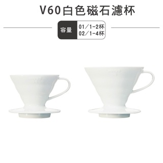 HARIO V60 白色磁石濾杯01/02／VDC-01W／VDC-02W
