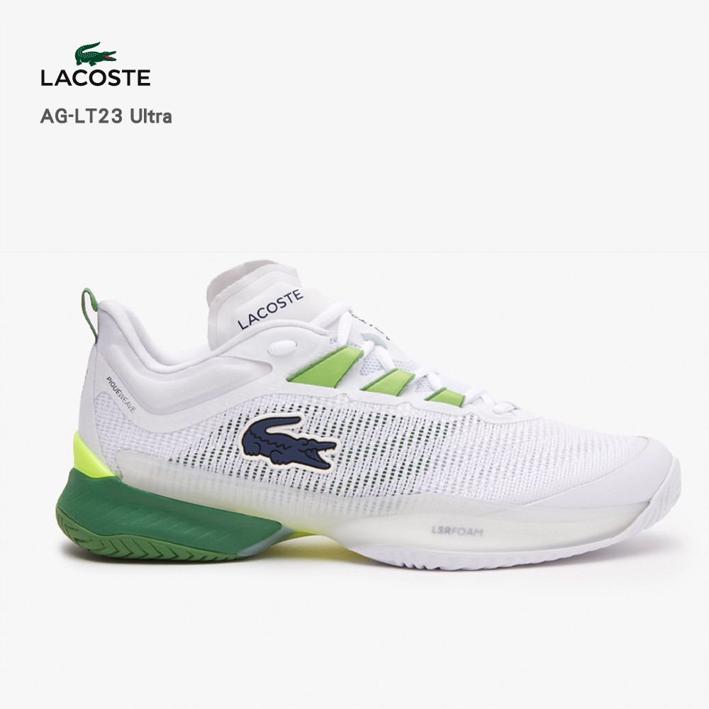 LACOSTE 網球鞋 白螢黃 AG-LT23 Ultra Textile 男鞋