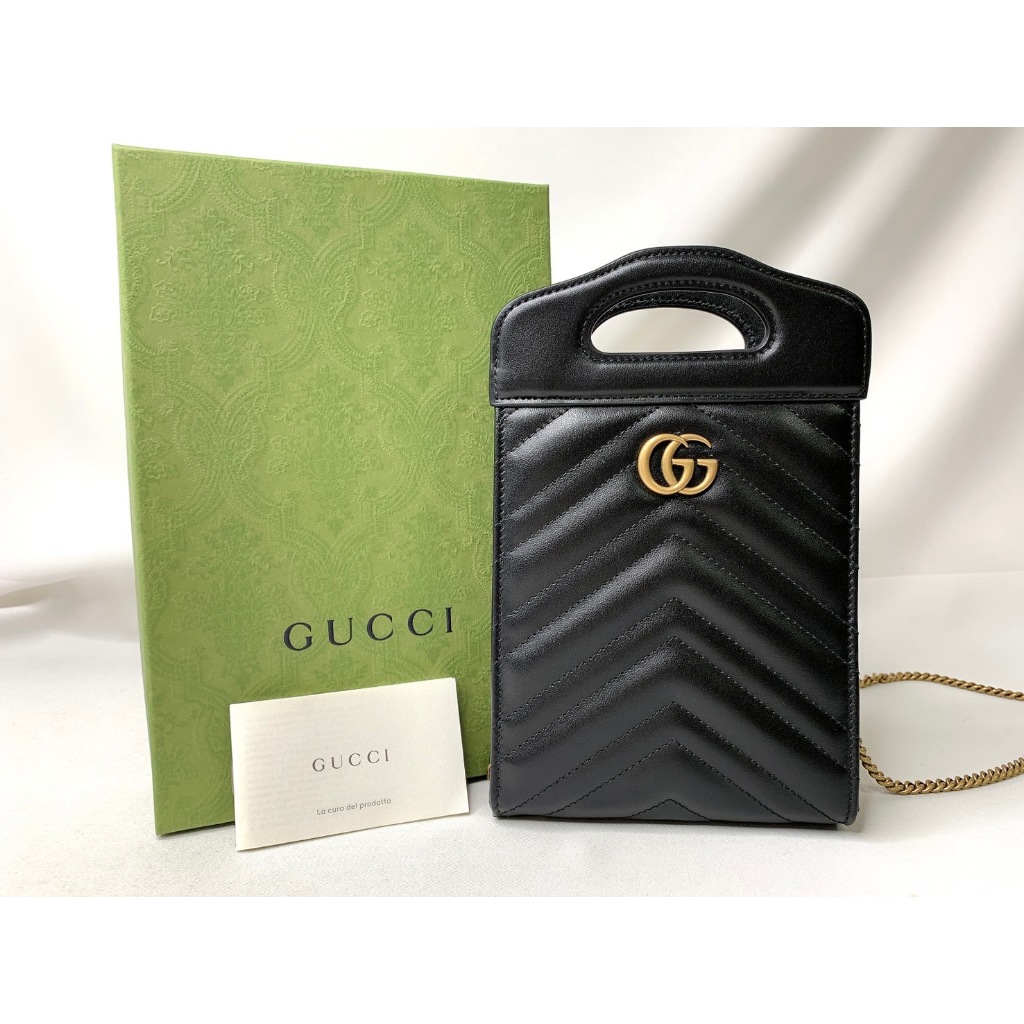 GUCCI 全新MARMONT手柄手機鏈帶包