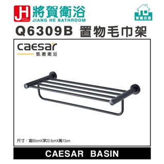 (將賀網衛浴=實體店面) caesar(凱撒) Q6309B 不銹鋼烤漆置物毛巾架 (全新原廠公司貨原廠保固)