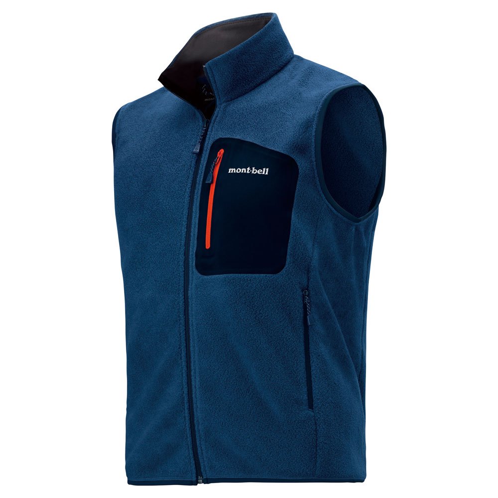 MONT-BELL CLIMAPLUS 100 Zip Vest 男款 刷毛保暖背心 1106603-PUID 純靛藍