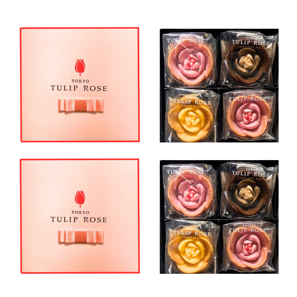 2盒套裝『1 盒內含 4件』 TOKYO TULIP ROSE 東京鬱金香玫瑰 日本正品 巧克力奶油