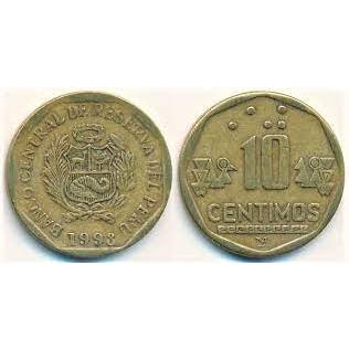 【全球郵幣】祕魯錢幣 1998年 10 centimos Peru Coin AU