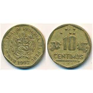 【全球郵幣】祕魯錢幣 1996年 10 centimos Peru Coin AU