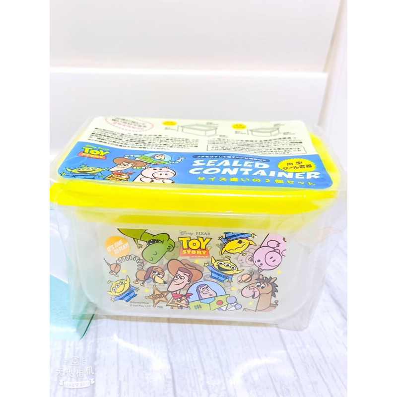 現貨在台 日本購回 迪士尼 玩具總動員 胡迪三眼怪蛋頭先生巴斯光年爆爆龍  兩入保鮮盒 收納盒 零食盒 置物盒 日本正品