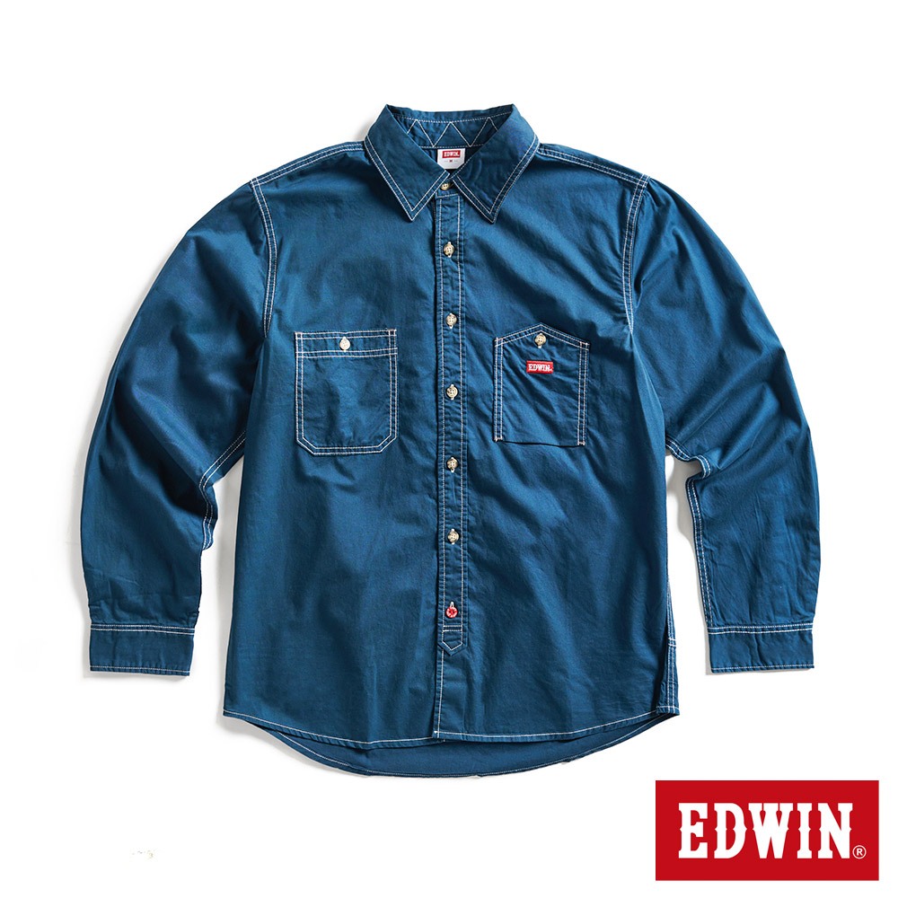 EDWIN 工裝長袖襯衫(土耳其藍)-男款