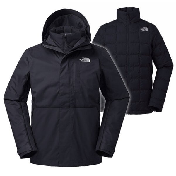 【北臉 The North Face】送》男 款二件式連帽防水外套 羽絨外套 三合一登山風雨衣 衝鋒衣_3L8O