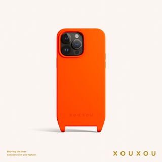 XOUXOU / FARBE 掛繩款手機殼-霓虹橘NEON ORANGE