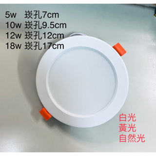 LED 崁燈 5w 10w 12w 18w 7cm 9cm 12cm 17cm 附快接頭