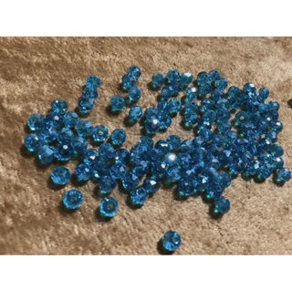 DIY 孔雀藍 顯白 鍍光 鍍彩 4mm 切面 閃亮✨ 鑽珠 鑽珠 水晶玻璃珠 $15/25顆