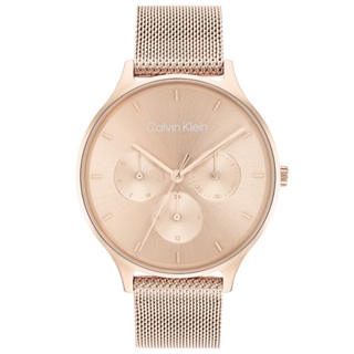Calvin Klein CK 玫瑰金三眼米蘭帶腕錶 38MM ( CK25200102 )
