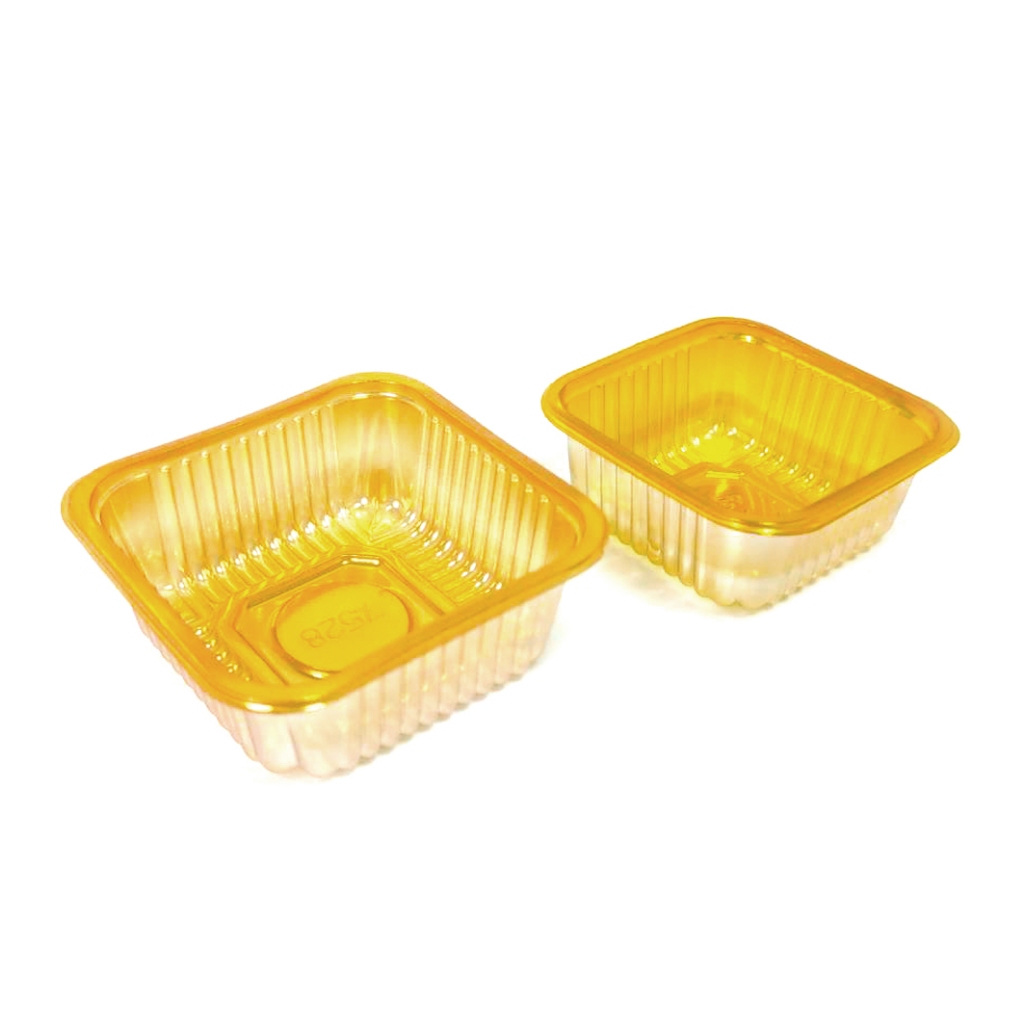 ☆╮Jessice 雜貨小鋪 ╭☆金色 底托 泡殼 食品 月餅 餅乾 方型 點心 塑膠盒 包裝用品 底襯 單款100入