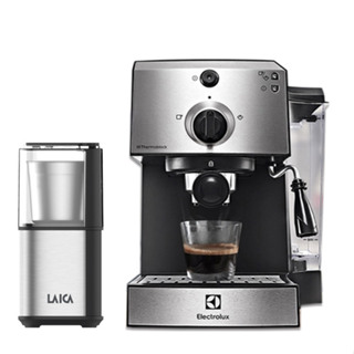 【伊萊克斯 x 萊卡】咖啡組合 半自動義式咖啡機 多功能磨豆機/研磨機 E9EC1-100S + HI8110I