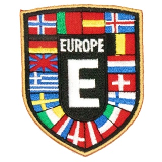 【A-ONE】歐洲盾型滿繡補丁貼 europe國旗刺繡章 適用t恤 外套 flag patch 布貼 衣服褲子 徽章