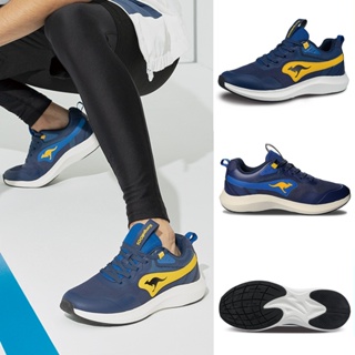 【KangaROOS 美國袋鼠鞋】男 RUN FLOW 超輕量跑鞋 機能運動 慢跑鞋 (藍/黃-KM32046)