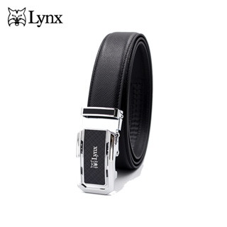 【Lynx】時尚紳士交叉條紋銀頭十字壓紋牛皮自動扣皮帶 LY11-8374-99