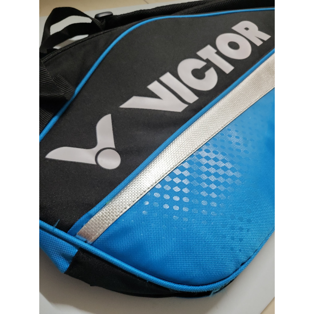 【極新】VICTOR 勝利 羽球球袋/球拍袋/雙肩背帶/藍色/二手
