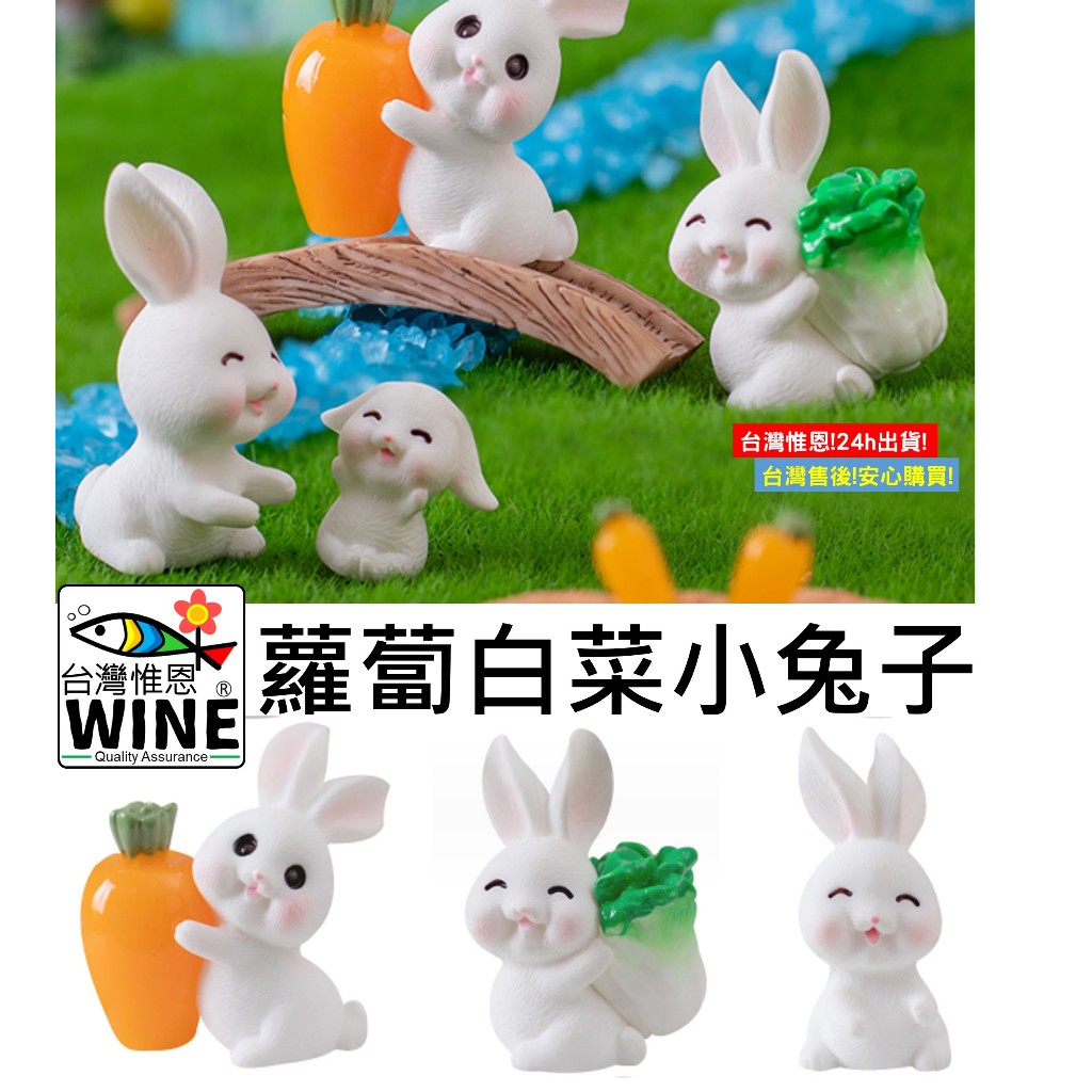 WINE台灣惟恩 微景觀 蘿蔔白菜小兔子 小兔子 兔子 白兔 兔 可愛兔子 蘿蔔 大白菜