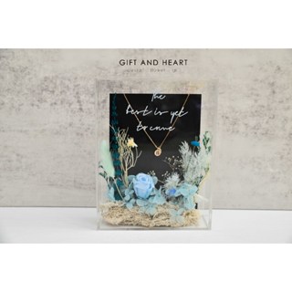Gift&Heart禮心工作室-壓克力海洋風項鍊禮盒(不含項鍊)-永生花 乾燥花 永生花禮盒 乾燥花禮盒 客製禮盒