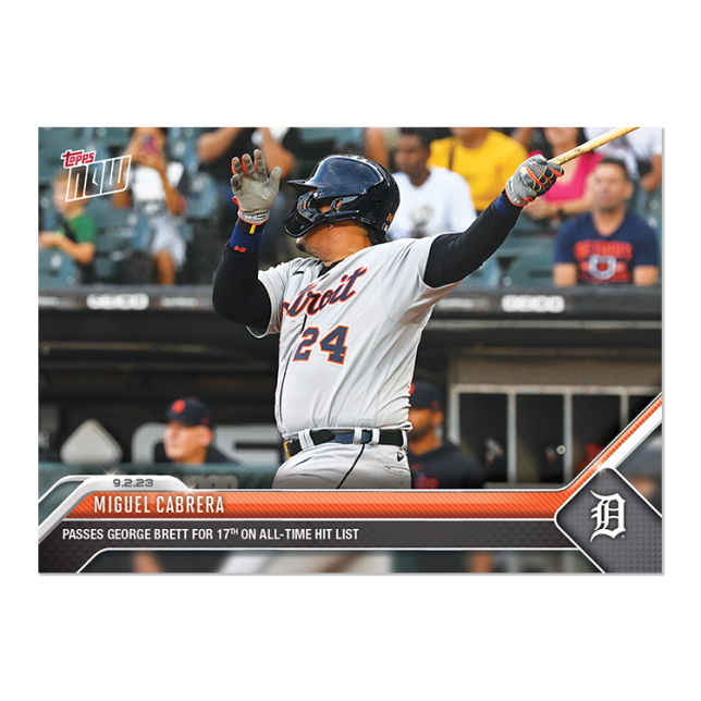 Miguel Cabrera 球員卡 2023 MLB TOPPS NOW Card 802 胖卡布安打獨居歷史17位