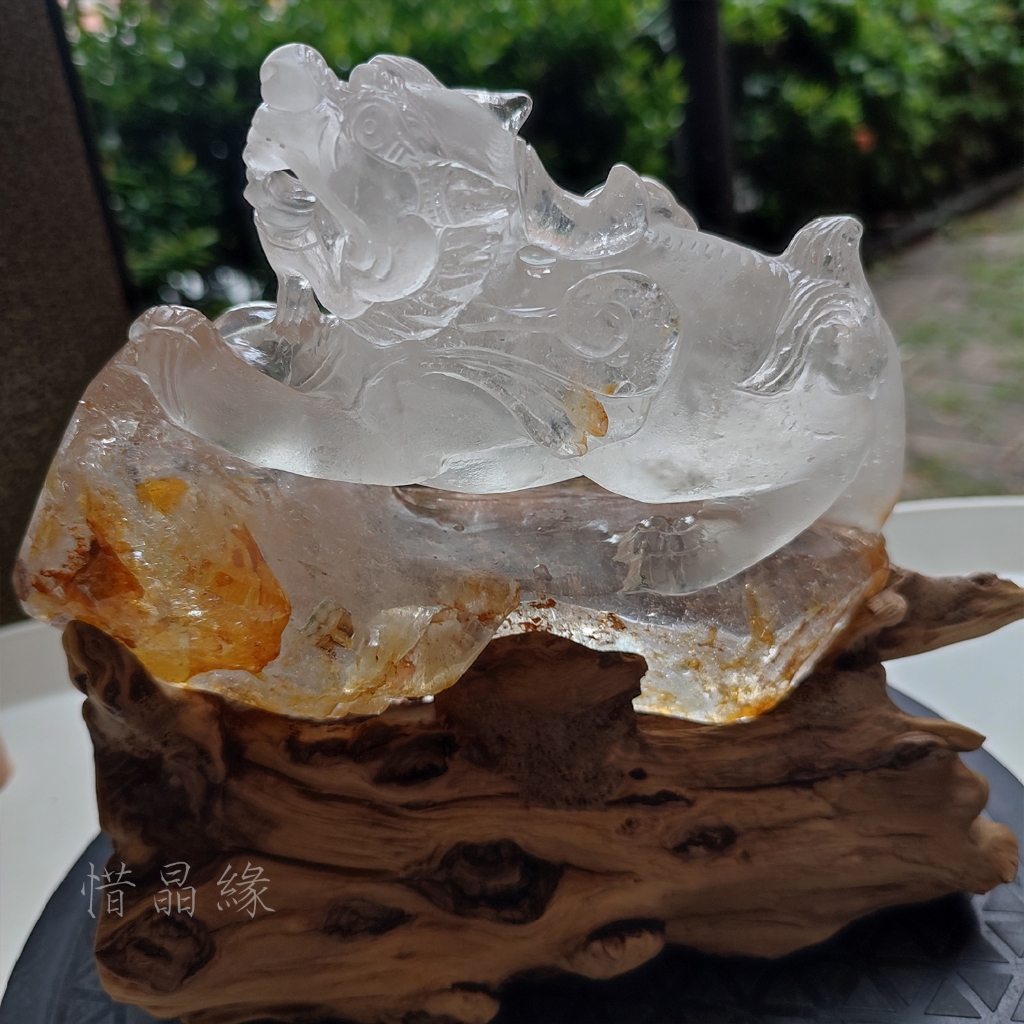 《惜晶緣》天然 白水晶 貔貅 雕刻 收藏級 精品 水晶 擺件 藝術品 2號