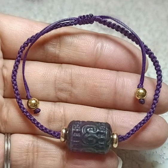 玩石手繩工坊-16.5m紫碧璽桶珠（微瑕疵不影響功效便宜賣）、幸運手繩（下單請留尺寸）
