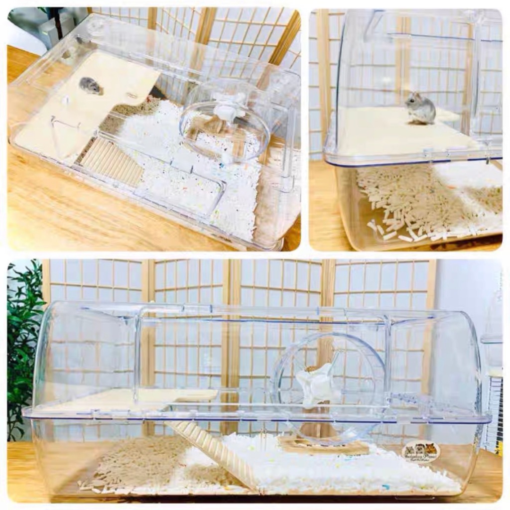 刺星球二代透明72公分籠子專用原木平台+木梯子黃金鼠籠子各種小動物專用籠子小倉鼠三線鼠