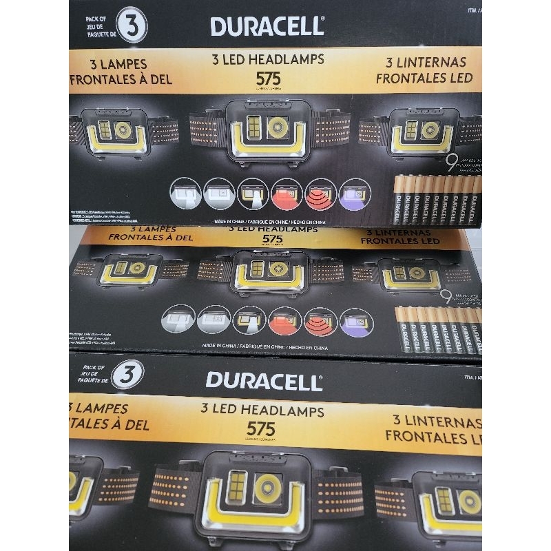 全新（可換電池頭燈）Duracell 575流明LED頭燈 IPX8防水(ㄧ個頭燈220元)