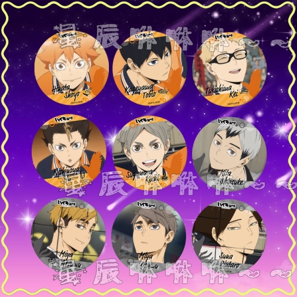 排球 胸章 別針 徽章 日向翔陽 影山飛雄 月島螢 北信介 宮侑 宮治 角名倫太郎 菅原孝支 西谷夕 動漫