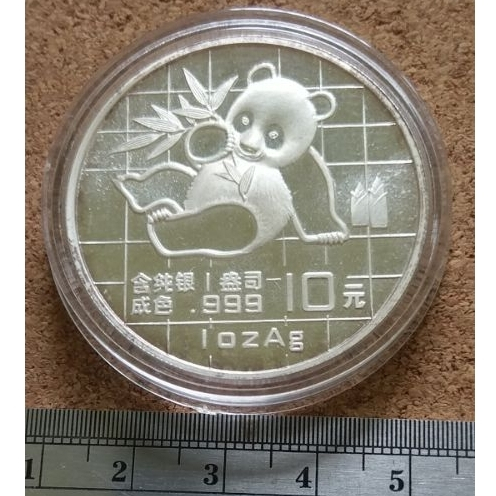 X131--1989熊貓十元銀幣--