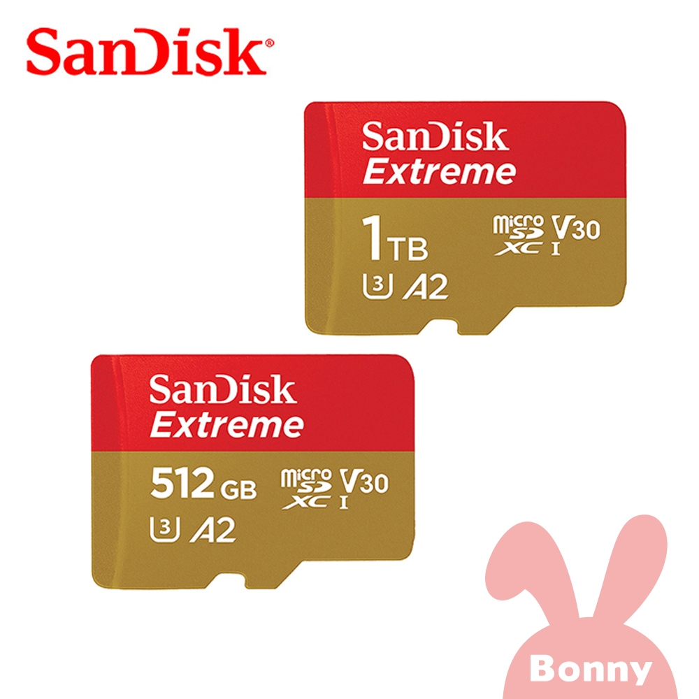SanDisk Extreme microSD 紅金卡 UHS-I V30 記憶卡 公司貨 512GB/1TB  A2