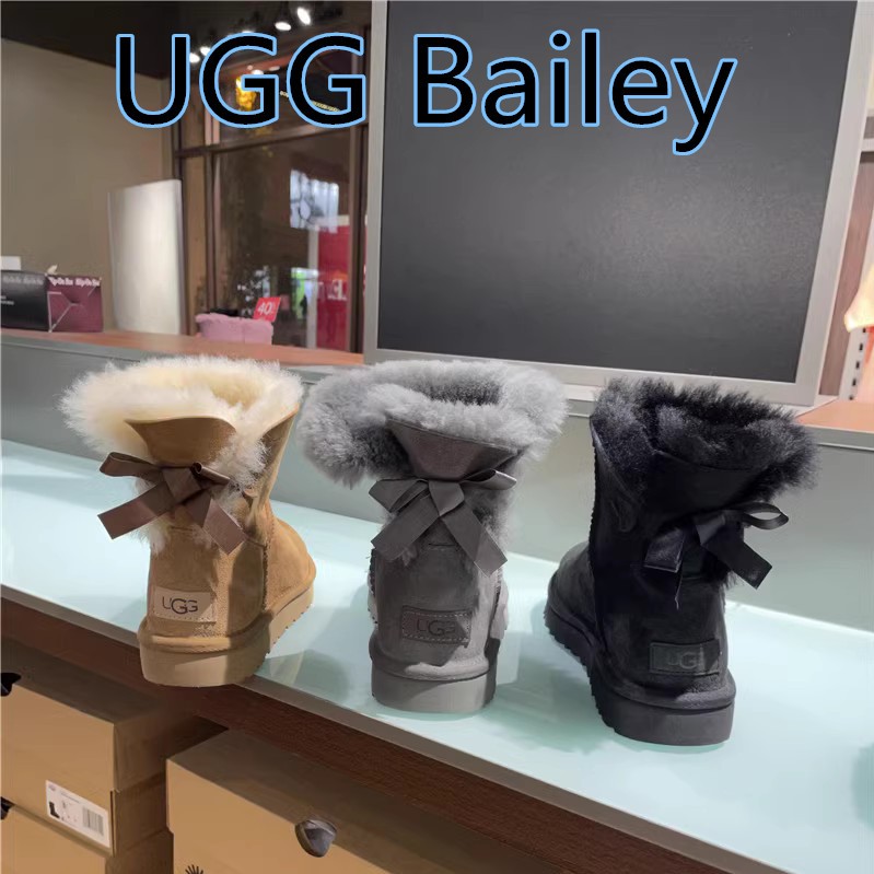 UGG Bailey 羊毛皮加絨保暖 UGG 蝴蝶結 短筒短靴1016501 短中筒 雪靴 女款 休閒鞋 女鞋