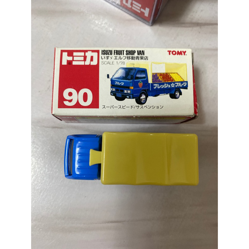 TOMICA 絕版 舊紅標 中製 NO.90 移動青果店 蔬菜 水果 車（盒車況如圖）