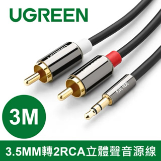 【綠聯】 3.5MM轉2RCA立體聲音源線 3M