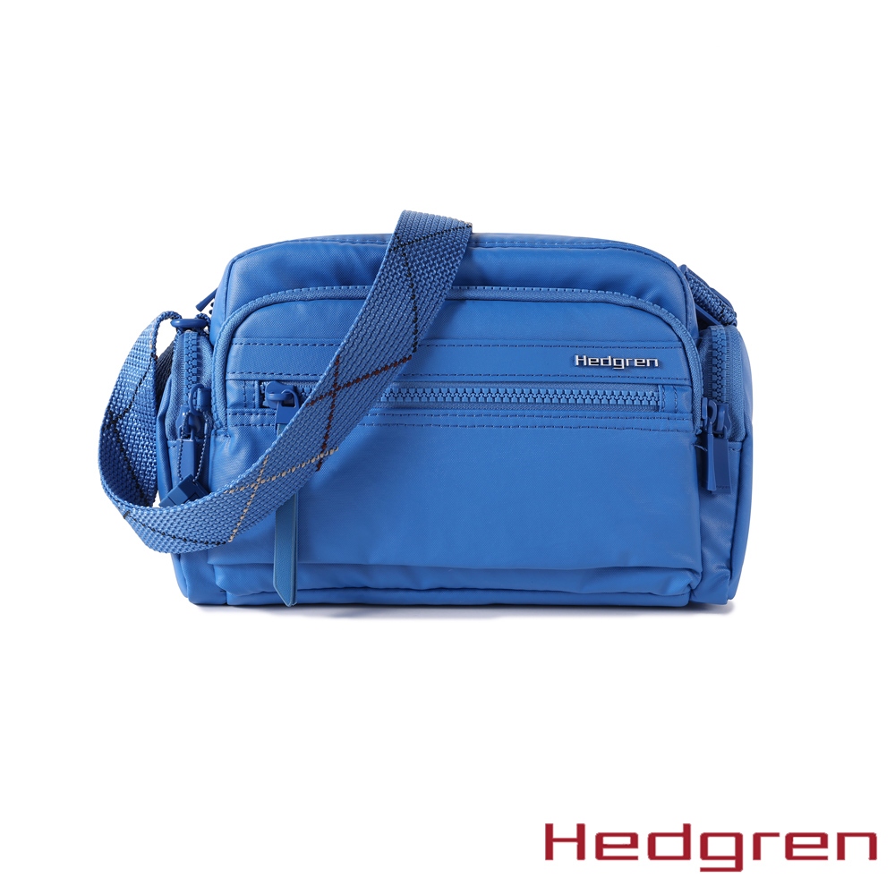 Hedgren INNER CITY系列 RFID防盜 雙側袋 側背包 摺紋藍