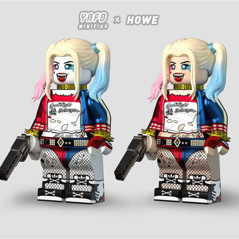 第三方 Howe Brick 小丑女 哈莉奎茵 Harley Quinn 自殺突擊隊 雙頭雕 配件 LEGO 樂高 人偶