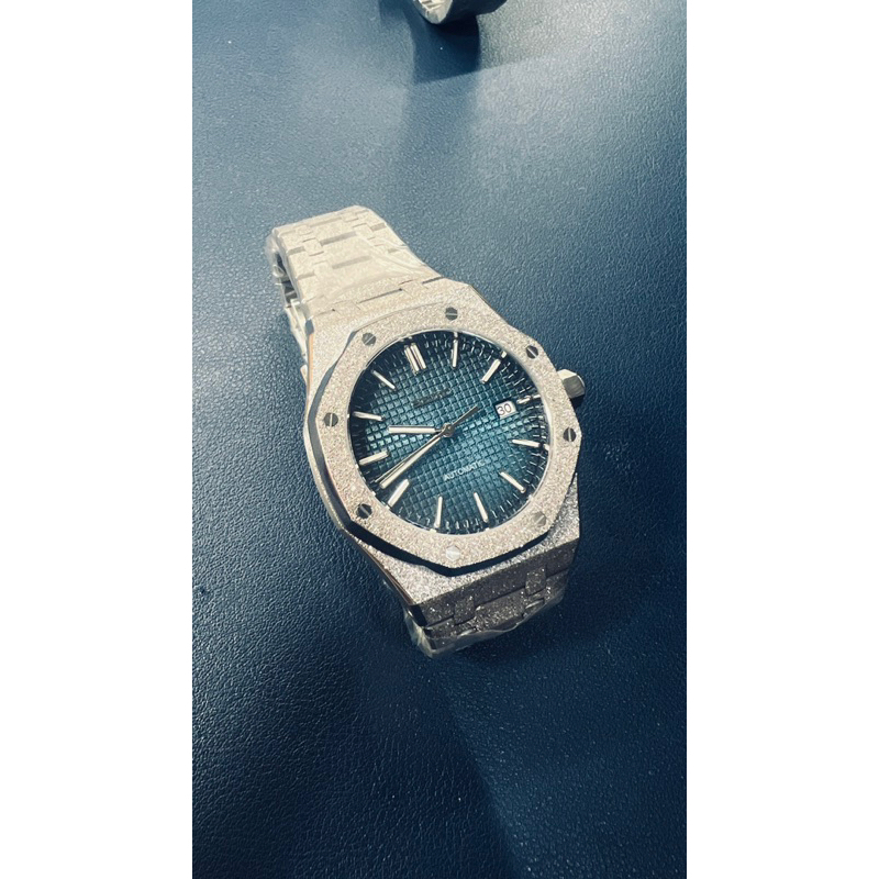 訂製無現貨【改錶玩面】Seiko Mod 精工改裝AP款 霜金 藍黑面 皇家橡樹款 藍寶石玻璃 機械錶