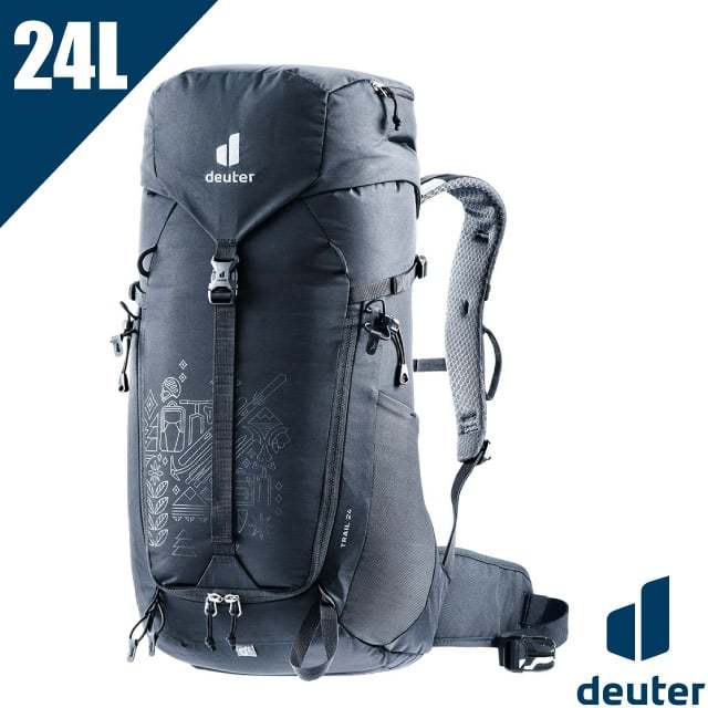 【Deuter】TRAIL限定版輕量拔熱透氣背包24L(125周年紀念款) 旅遊背包 登山包 健行包_黑_3441523
