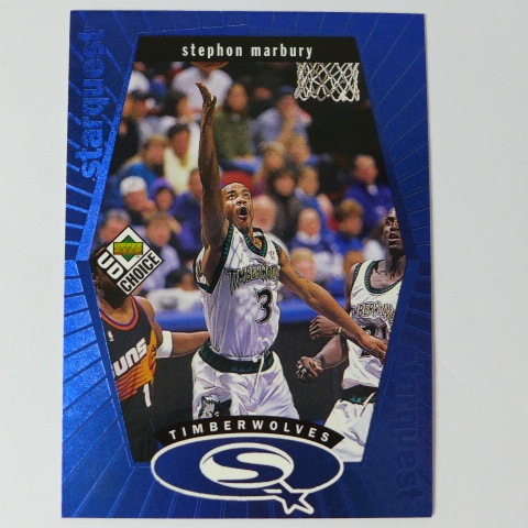 ~Stephon Marbury/馬布瑞~NBA球星/馬大帥/Garnett同框.1998年UD.藍版一星特殊卡