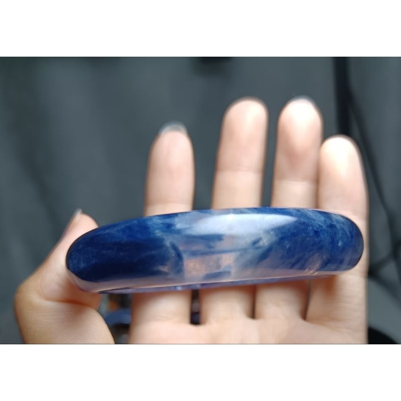 天然水晶手鐲藍晶石手鐲玉化帶閃片