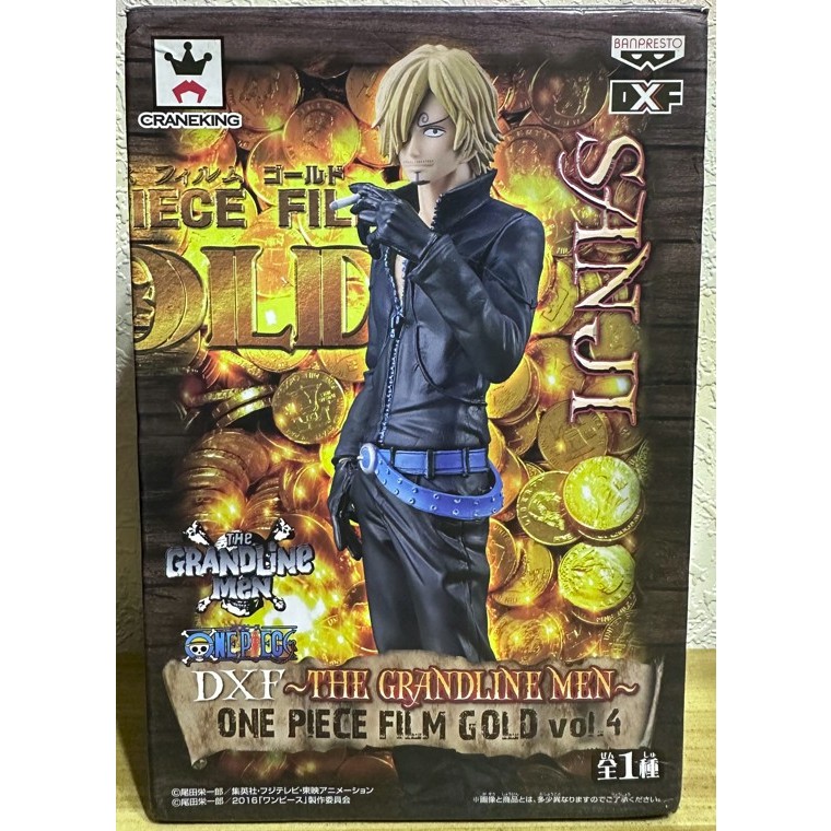 FGS&gt; 盒損 正版代理版 航海王 海賊王 One piece DXF 黃金城 劇場版 Gold 香吉士 桑吉黑衣 公仔