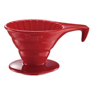 【Tiamo】V02長柄陶瓷咖啡濾器組 附濾紙量匙/HG5534R(紅)| Tiamo品牌旗艦館