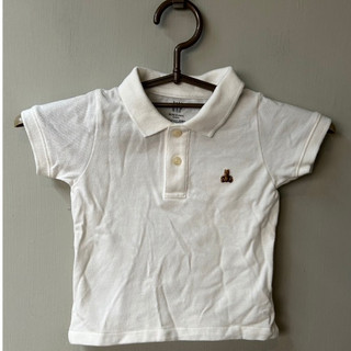 GAP 童裝 白色刺繡圖案polo衫 八成新