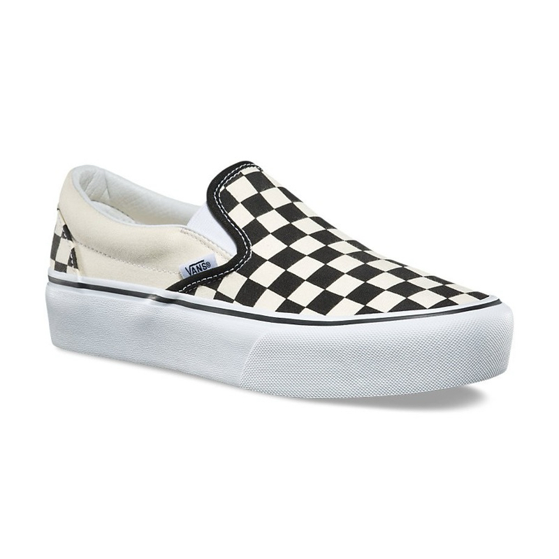 全新轉售VANS Slip On 厚底懶人鞋 黑白棋盤格 增高3cm基本款